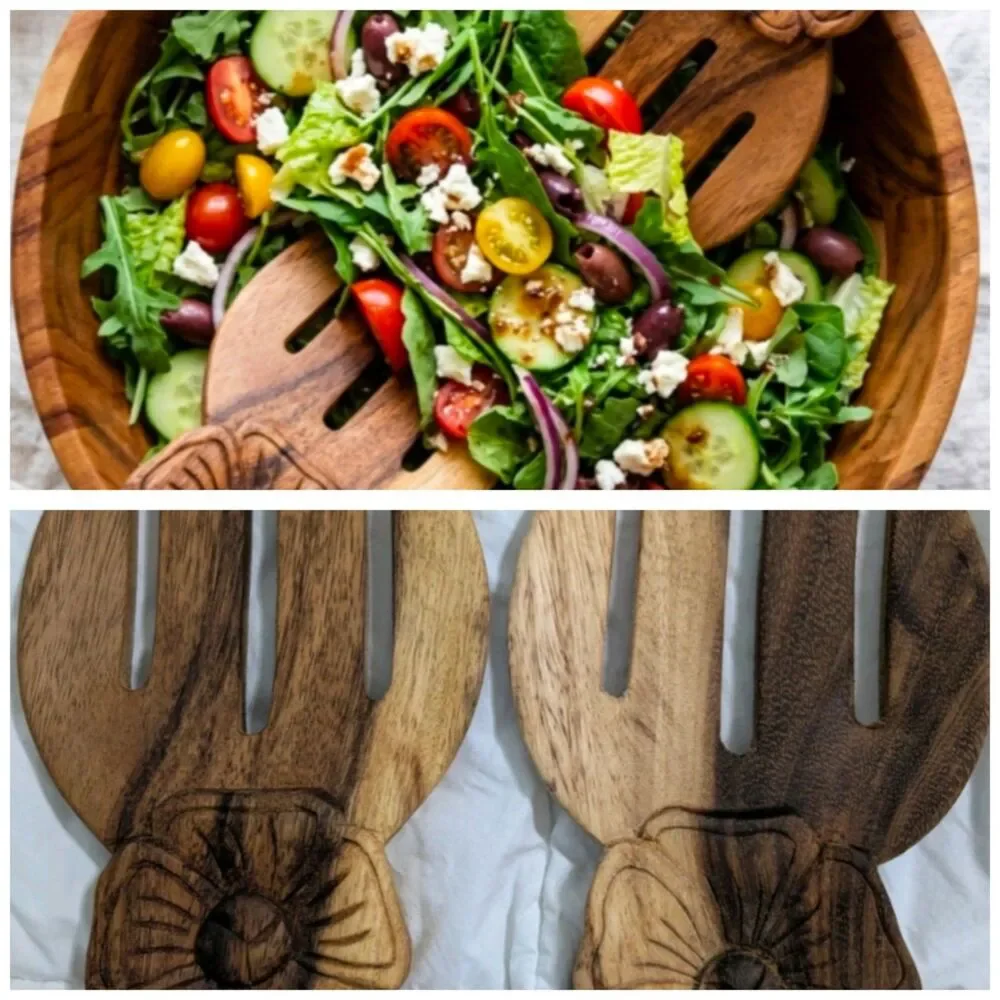 Wooden Salad Serving Hands 9